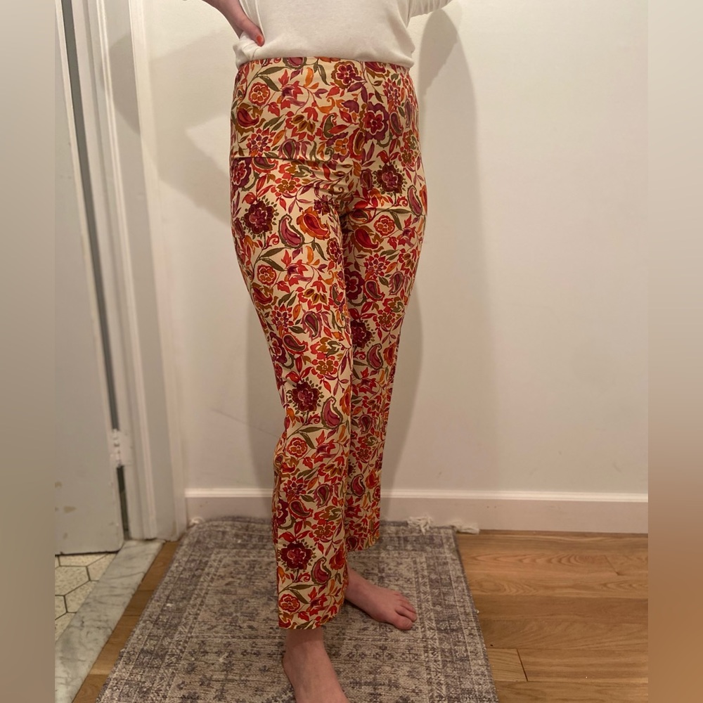 Ralph Lauren silk floral straight leg pants